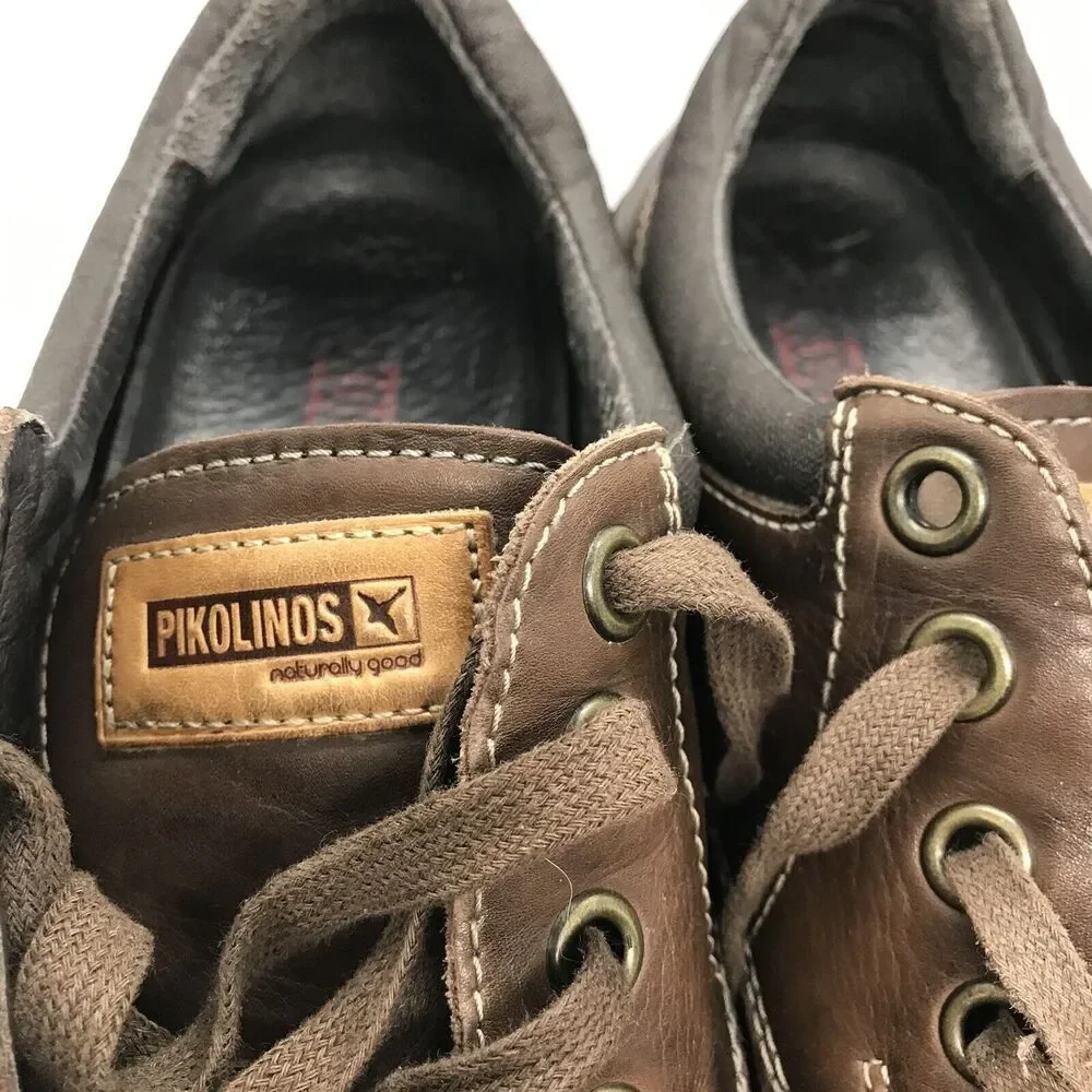 Pikolinos Mens Leather Lace Up Shoes Size EUR 43 US 9.5-10 Brown‎ Casual Dress
